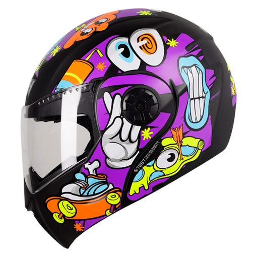 Casco Ich 3110S (Niñ@s) Pizza Negro Mate Naranja - Image 2