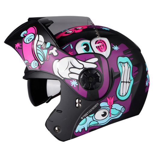 Casco Ich 3110S (Niñ@s) Pizza Negro Brillo Fucsia