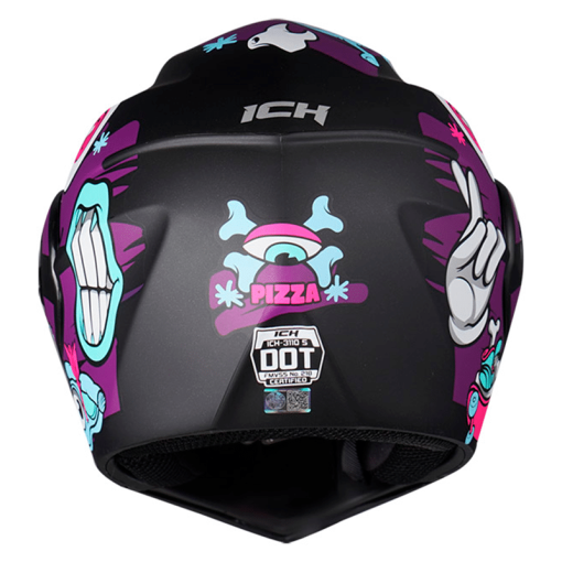 Casco Ich 3110S (Niñ@s) Pizza Negro Brillo Fucsia - Image 6