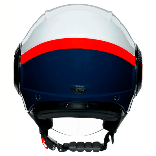 Casco Agv Orbyt Block Blanco Azul Rojo - Image 4