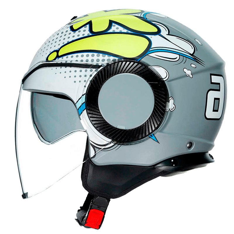Casco Agv Orbyt Vibes Gris Amarillo Punto Llantas