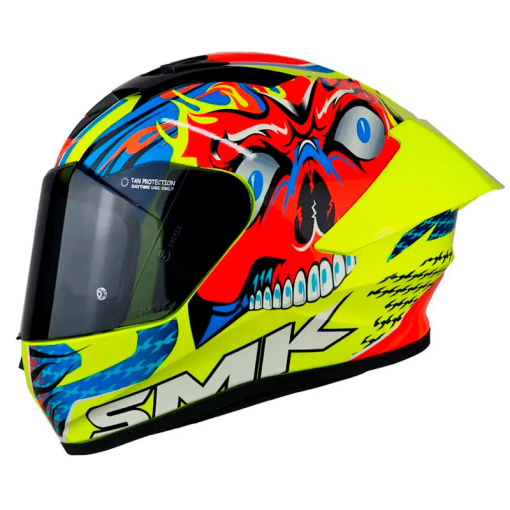 Casco Smk Stellar Skull Amarillo Brillante
