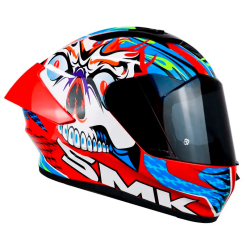 Casco Smk Stellar Skull Azul Rojo Brillante3 - Punto Llantas 1