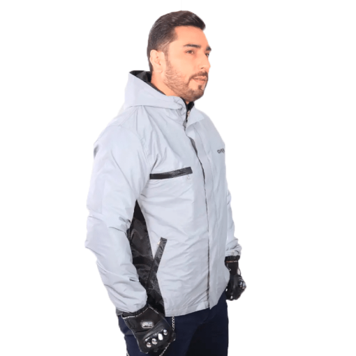 Chaqueta Over Doble Faz Reflectiva Impermeable Negra - Image 3
