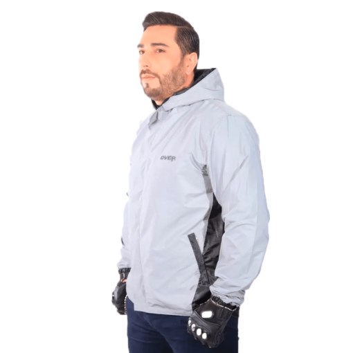 Chaqueta Over Doble Faz Reflectiva Impermeable Negra - Image 6