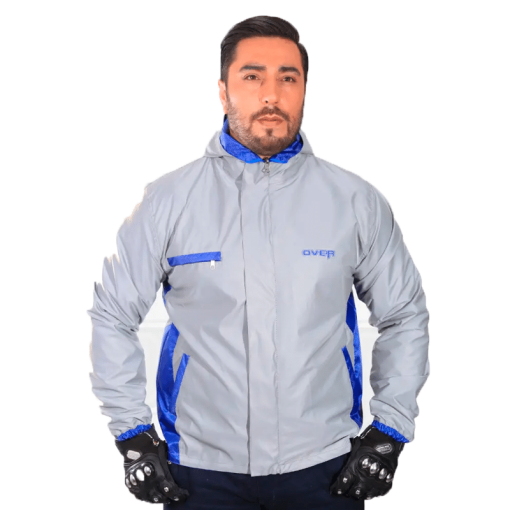 Chaqueta Over Doble Faz Reflectiva Impermeable Azul - Image 2