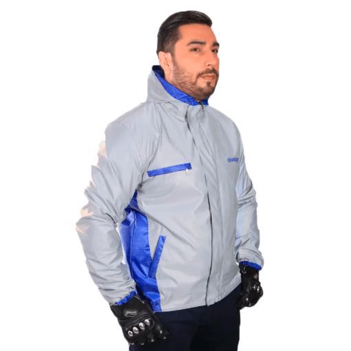Chaqueta Over Doble Faz Reflectiva Impermeable Azul - Image 5