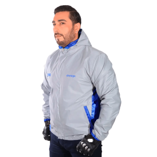 Chaqueta Over Doble Faz Reflectiva Impermeable Azul - Image 7