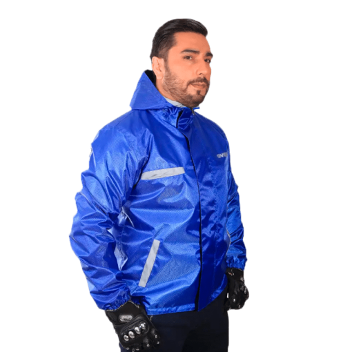 Chaqueta Over Doble Faz Reflectiva Impermeable Azul - Image 3