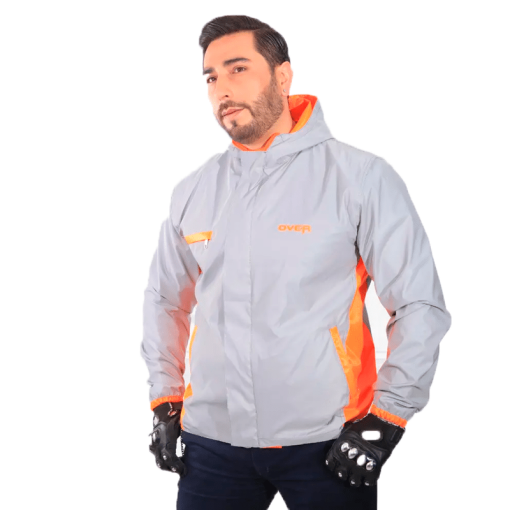 Chaqueta Over Doble Faz Reflectiva Impermeable Naranja - Image 4