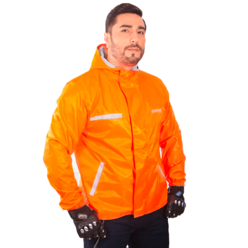 Chaqueta Over Doble Faz Reflectiva Impermeable Naranja - Image 6