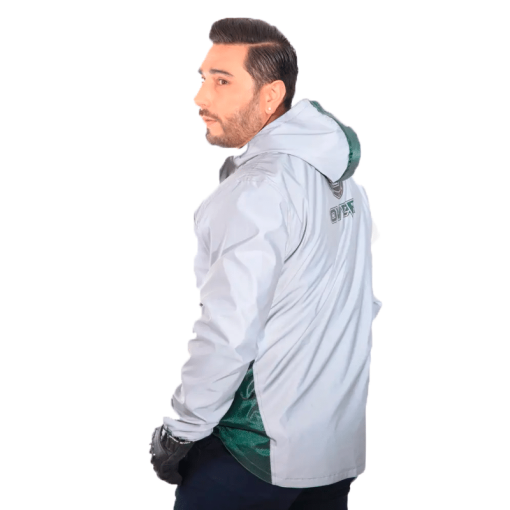 Chaqueta Over Doble Faz Reflectiva Impermeable Verde Militar - Image 7