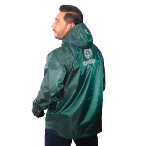 Chaqueta Over Doble Faz Reflectiva Impermeable Verde Militar - Image 5
