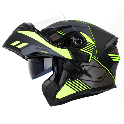 Casco Hro 3400Dv Ahead Negro Mate Amarillo