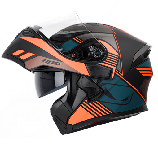Casco Hro 3400Dv Ahead Negro Mate Naranja