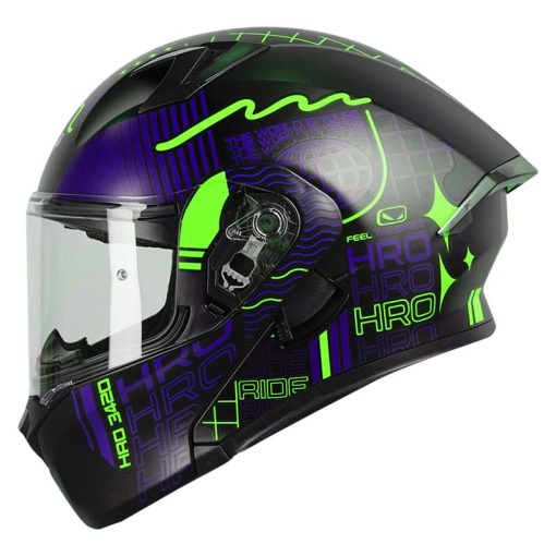 Casco Hro 3420Dv World Wide Negro Mate Verde