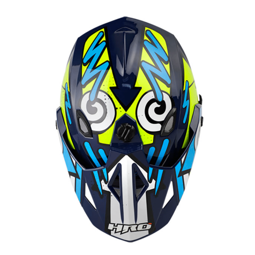 Casco Hro Mx330Dv T-Up Azul Brillo Amarillo - Image 3