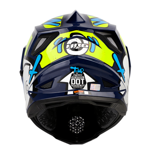 Casco Hro Mx330Dv T-Up Azul Brillo Amarillo - Image 2