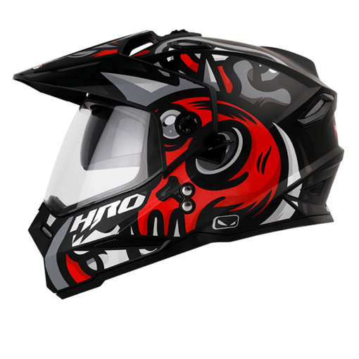 Casco Hro Mx330Dv Zeta Negro Mate Rojo