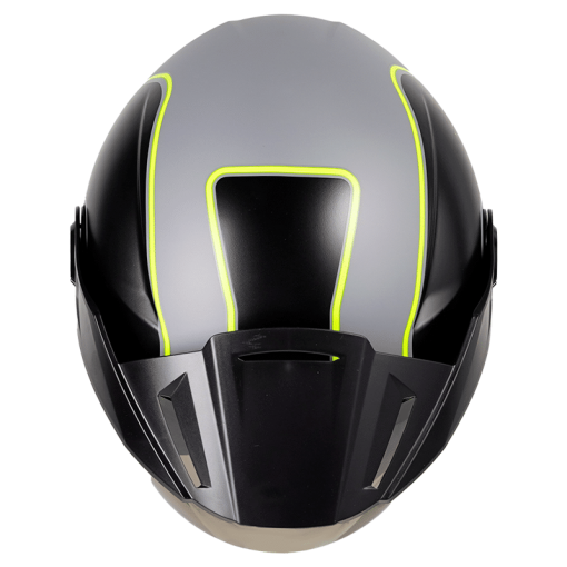 Casco Ich 102 Retroflow Gris Brillo Amarillo - Image 3