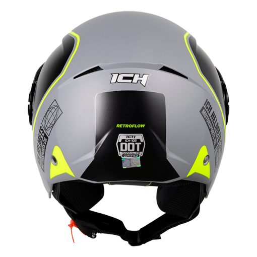 Casco Ich 102 Retroflow Gris Brillo Amarillo - Image 2