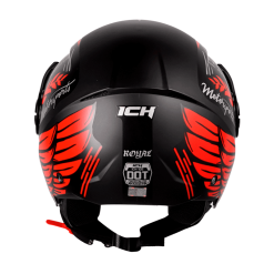 Casco Ich 102 Royal Negro Mate Rojo1 - Punto Llantas 1
