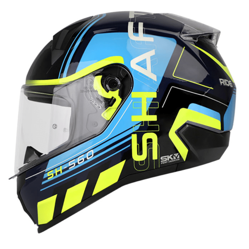 Casco Shaft 560 Import Azul Navy Brillo Amarillo