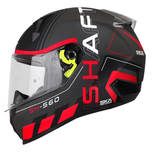 Casco Shaft 560 Import Negro Mate Rojo