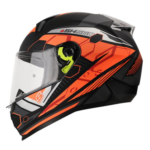 Casco Shaft 560 Zunder Negro Mate Naranja
