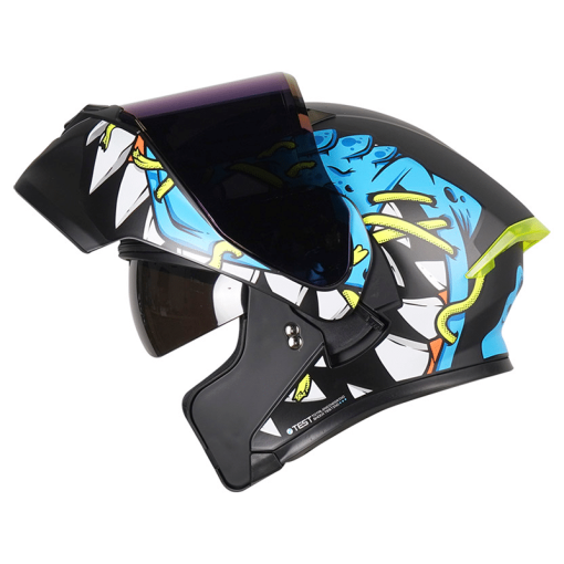Casco Ich 3120Dv Dinopet Negro Mate Azul