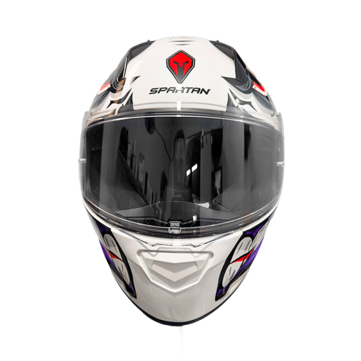 Casco Spartan Stinger Vladprint Blanco Brillo - Image 3
