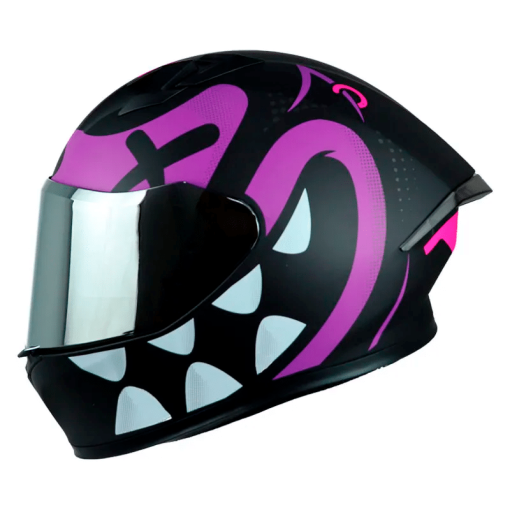 Casco Ich 503Sp Crazy Kartoon Negro Mate Morado
