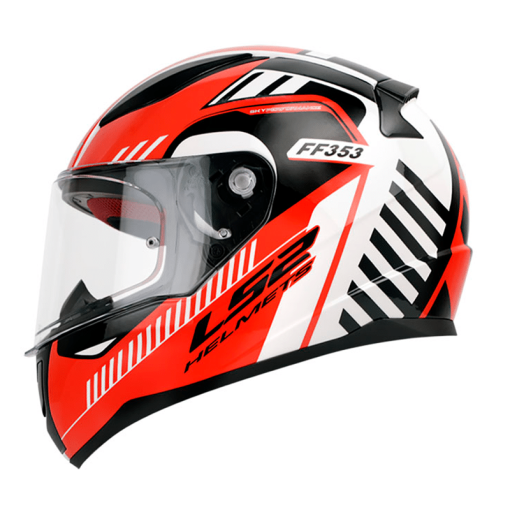 Casco Ls2 353 Destrip Negro Brillo Rojo