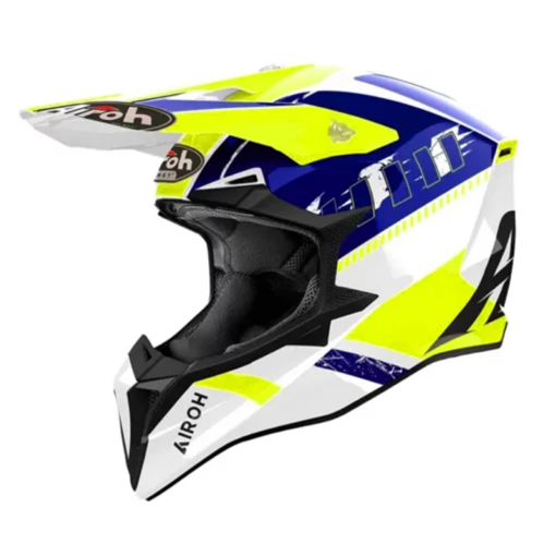 Casco Airoh Wraaap Feel Amarillo Azul 1