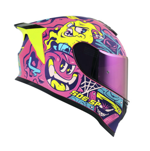 Casco Hro 506Sp Mistery Fucsia Azul 1
