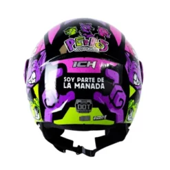 Casco Ich 102 Soy_Parte De La Manada Morado Visor Iridium Dorado 3