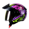 Casco Ich 102 Soy_Parte De La Manada Morado Visor Iridium Rojo 1