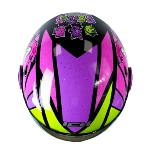 Casco Ich 102 Soy_Parte De La Manada Morado Visor Iridium Rojo 3
