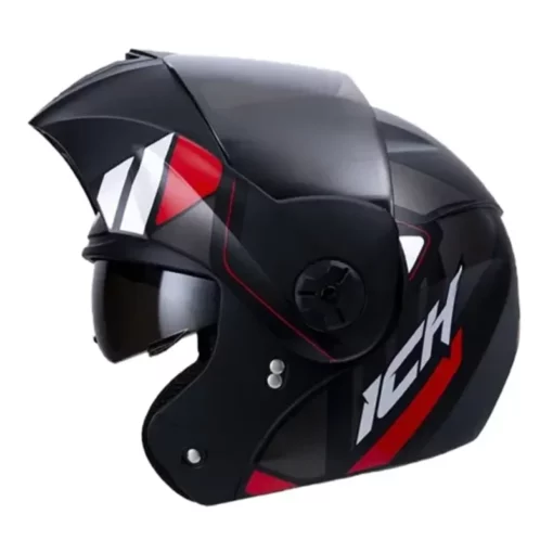 Casco Ich 3110 Ginex Negro Rojo Visor Random 1