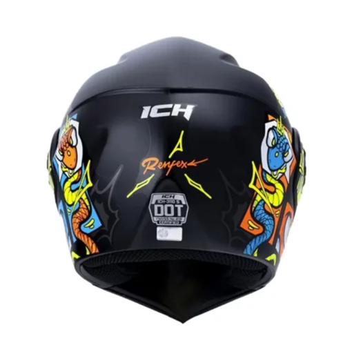 Casco Ich 3110 Kids Renfex Negro Naranja Neon 2