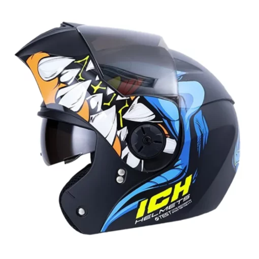 Casco Ich 3110 Nidhog Negro Azul Visor Random 1