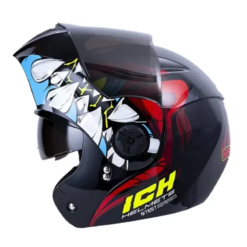 Casco Ich 3110 Nidhog Negro Rojo Visor Random 1