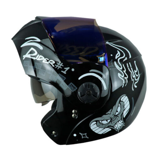 Casco Ich 3110 No_Fear Negro Gris Visor Azul 1