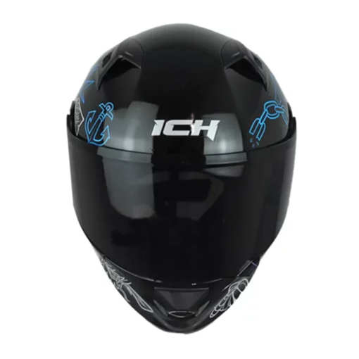 Casco Ich 3120 Tradiciona Negro Azul Visor Smoke 1