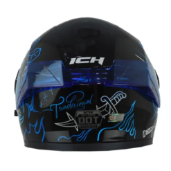 Casco Ich 3120 Tradiciona Negro Azul Visor Smoke 1