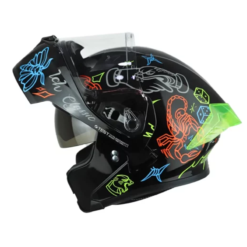 Casco Ich 3120 Tradiciona Negro Naranja Neón 1