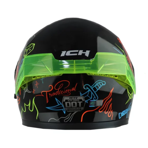 Casco Ich 3120 Tradiciona Negro Naranja Neón 1
