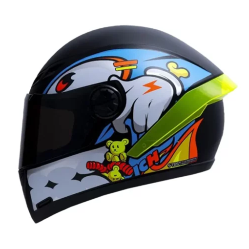 Casco Ich 501sp Gummy Negro Azul Visor Smoke 1