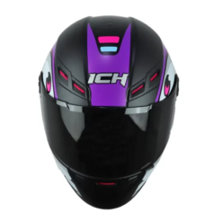 Casco Ich 501sp Gummy Negro Morado Visor Smoke 2
