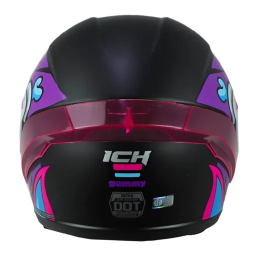 Casco Ich 501sp Gummy Negro Morado Visor Smoke 2